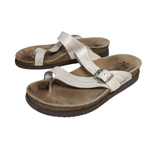 Mephisto Helen Light Sand Croco Comfort Sandal Size 38 US 8 Slip On Leather $159